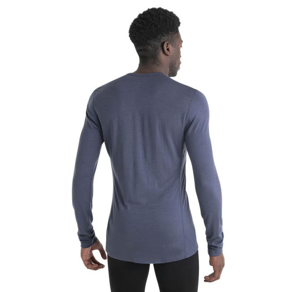 Icebreaker Men's Merino 200 Oasis LS Crew Neck Thermal Top Ski Stripes