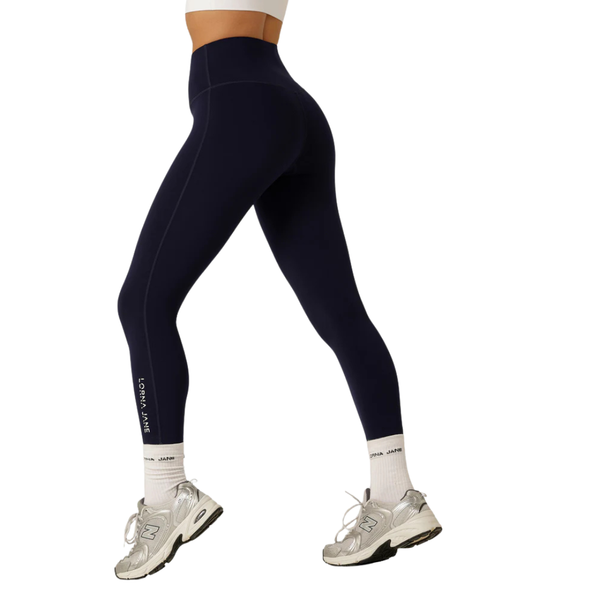 Lorna Jane Lotus No Chafe Phone Pocket Ankle Biter Leggings – French Navy