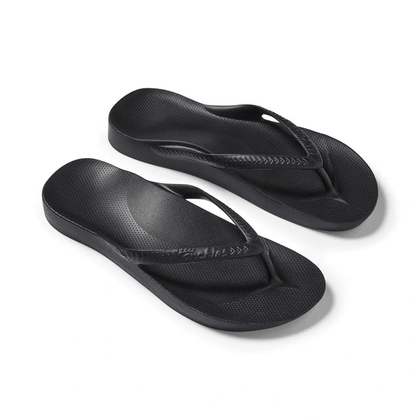 Archies Arch Support Jandals – Black Unisex