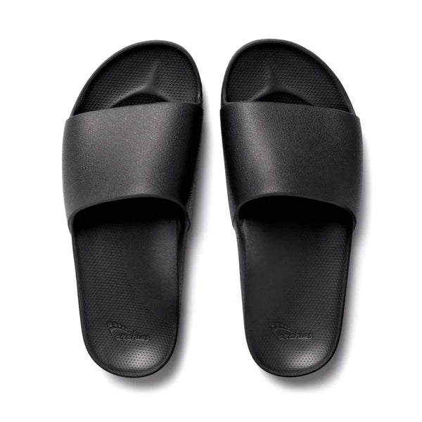 Archies Arch Support Slides – Black Unisex