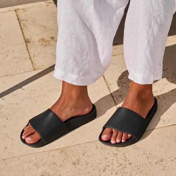 Archies Arch Support Slides – Black Unisex