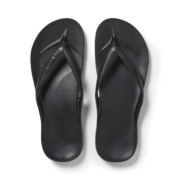 Archies Arch Support Jandals – Black Unisex