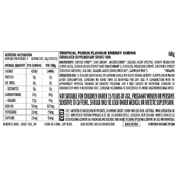 Clif Bloks Energy Chews Tropical Punch