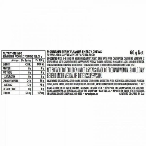 Clif Shot Bloks Energy Chew Mountain Berry