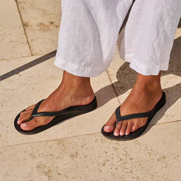 Archies Arch Support Jandals – Black Unisex