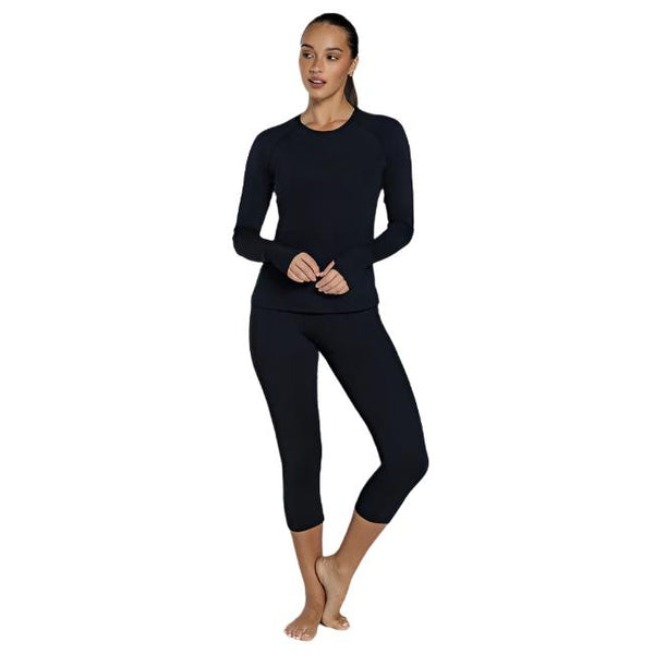 Abi and Joseph Morning Stretch Long Sleeve Top – Black