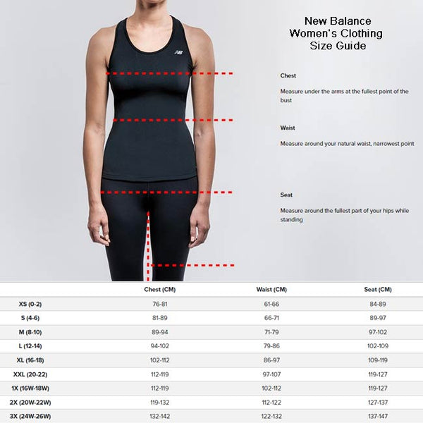 Clothing New Balance Size And Fit Guide New Balance Women's Impact