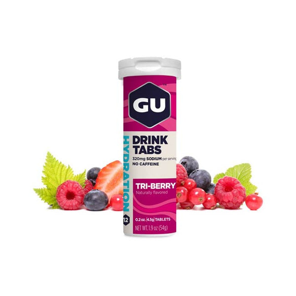 GU Tri Berry Hydration Drink Tablets (Single Tube)