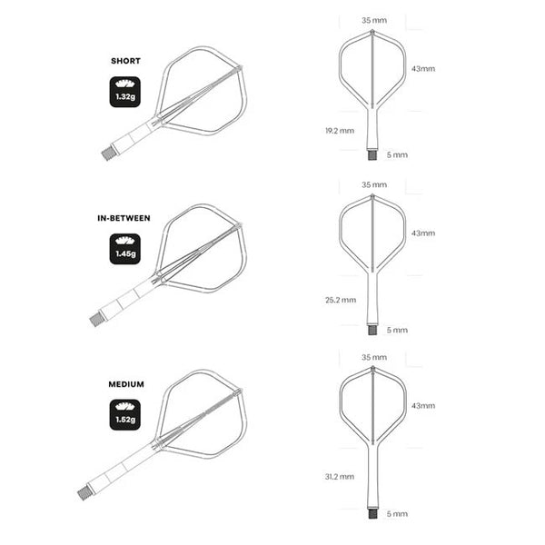 Shot Darts Flight Deck-One Piece Dart Flight and Shaft System-White