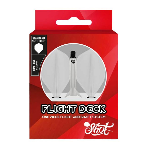Shot Darts Flight Deck-One Piece Dart Flight and Shaft System-White