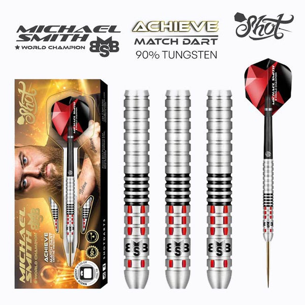 Shot Bully Boy Michael Smith Achieve Steel Tip Dart Set 90% tungsten