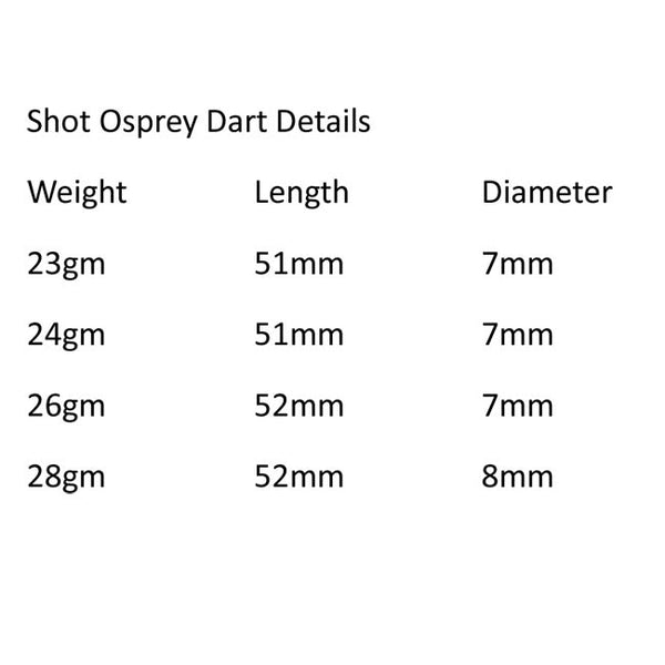 Shot Darts Osprey Steel Tip Darts- 80% Tungsten