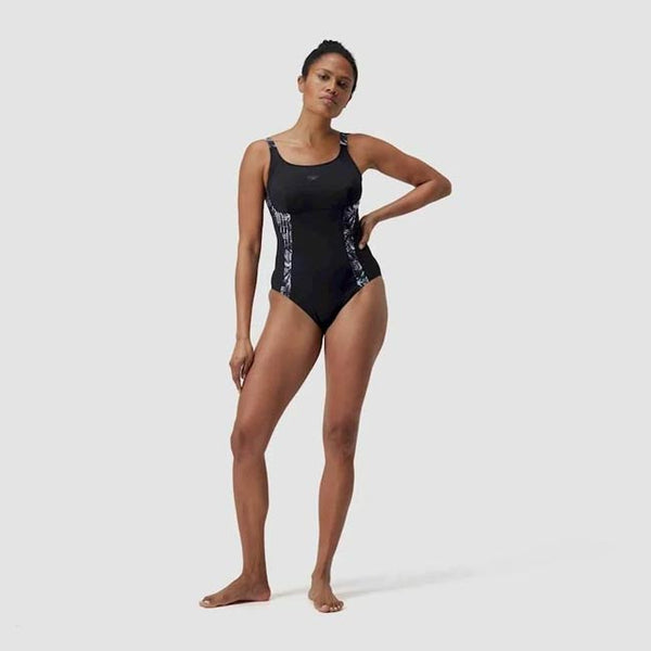 Speedo Womens Shaping Printed Splice Swimsuit