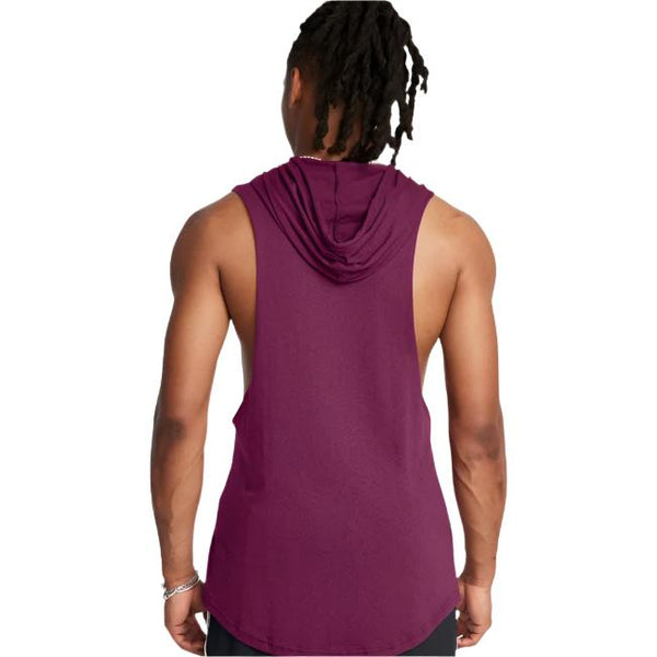 Under Armour Men's Project Rock Sleeveless Hoodie – Purple/Magenta