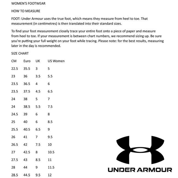 Under Armor Shoe Size Chart Armour Kids Under Armour Size Chart