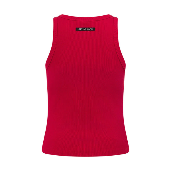 Lorna Jane LJ Basics Rib Tank - Rose Red