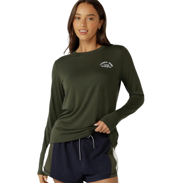 Lorna Jane Lotus Long Sleeve Top - Luxury Green