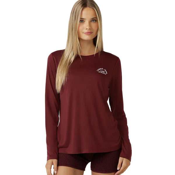 Lorna Jane Lotus Long Sleeve Top - Dark Ruby