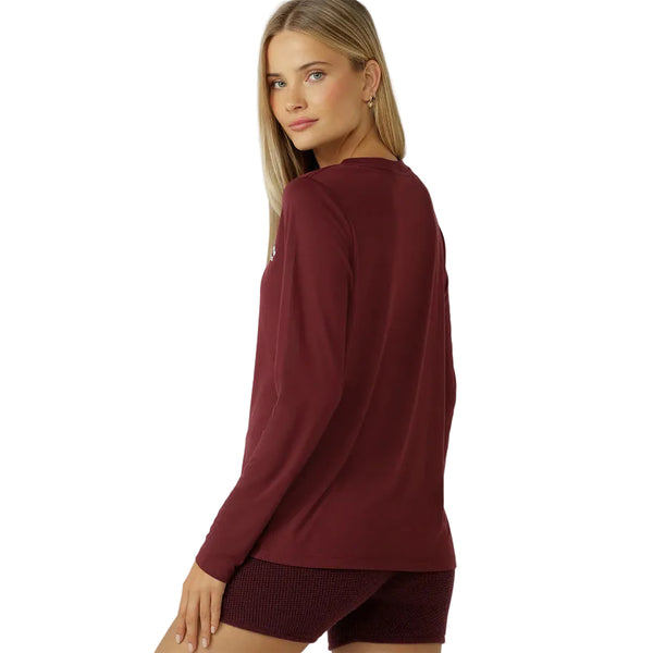 Lorna Jane Lotus Long Sleeve Top - Dark Ruby