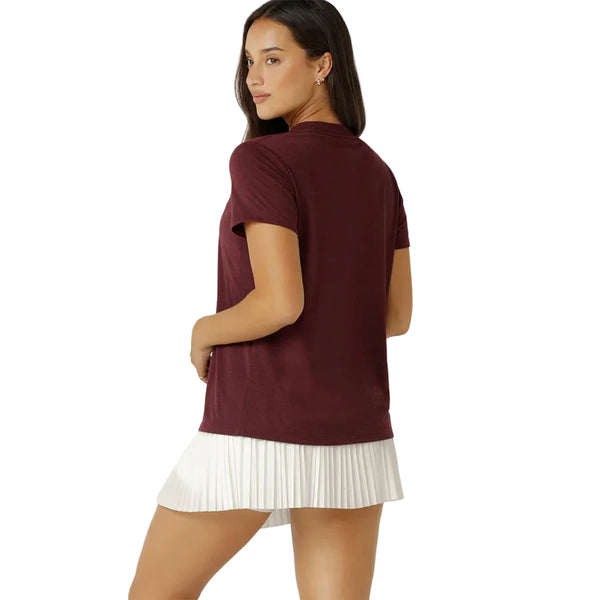 Lorna Jane Lotus T-Shirt - Plum Red Marl