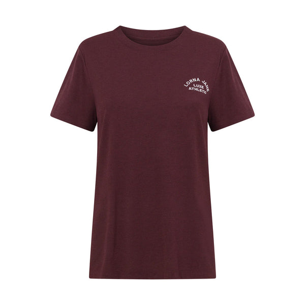 Lorna Jane Lotus T-Shirt - Plum Red Marl