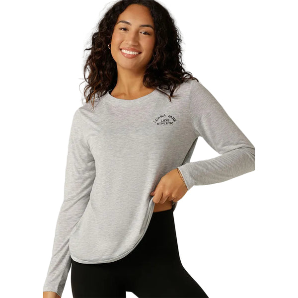 Lorna Jane Lotus Long Sleeve Top – Grey Marl