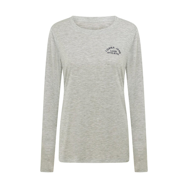 Lorna Jane Lotus Long Sleeve Top – Grey Marl