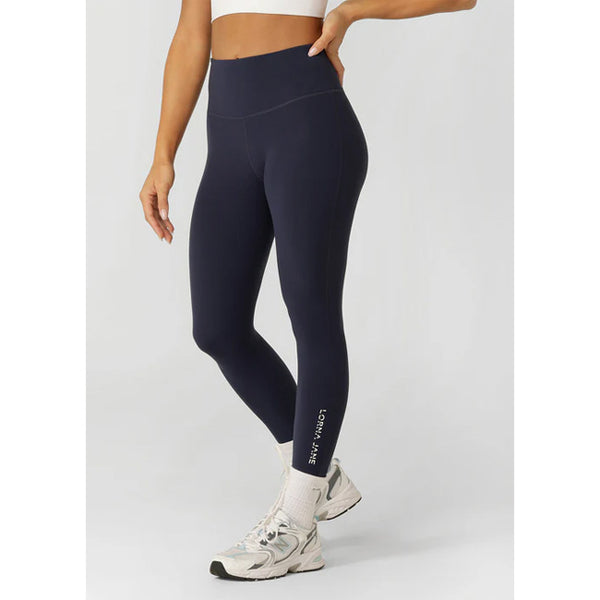 Lorna Jane Lotus No Chafe Phone Pocket Ankle Biter Leggings - Dark Platinum Navy