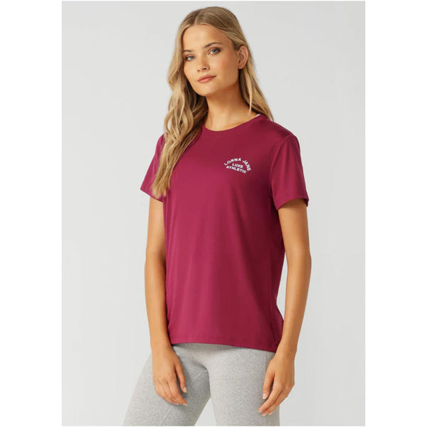 Lorna Jane Lotus Tee - Berry Red