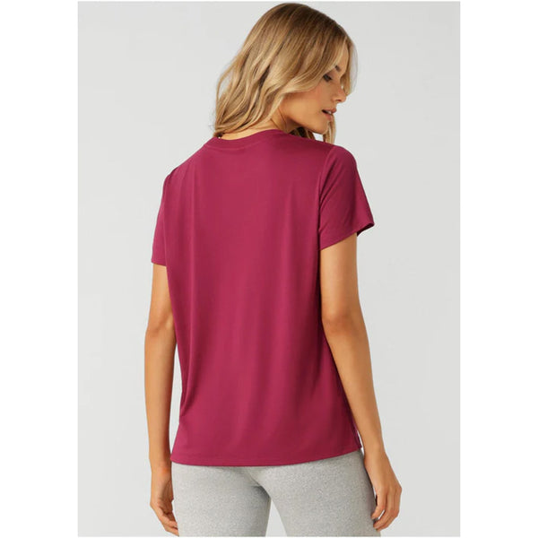 Lorna Jane Lotus Tee - Berry Red