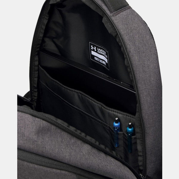 Under Armour Unisex Hustle 6.0 Backpack – Black/Heather Grey/Silver