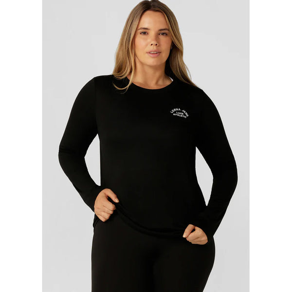 Lorna Jane Lotus Long Sleeve Top – Black