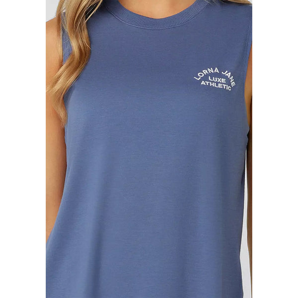 Lorna Jane Lotus Muscle Tank – Misty Blue