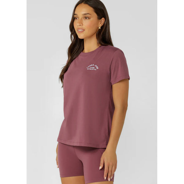 Lorna Jane Lotus T-Shirt – Dark Rose Blush