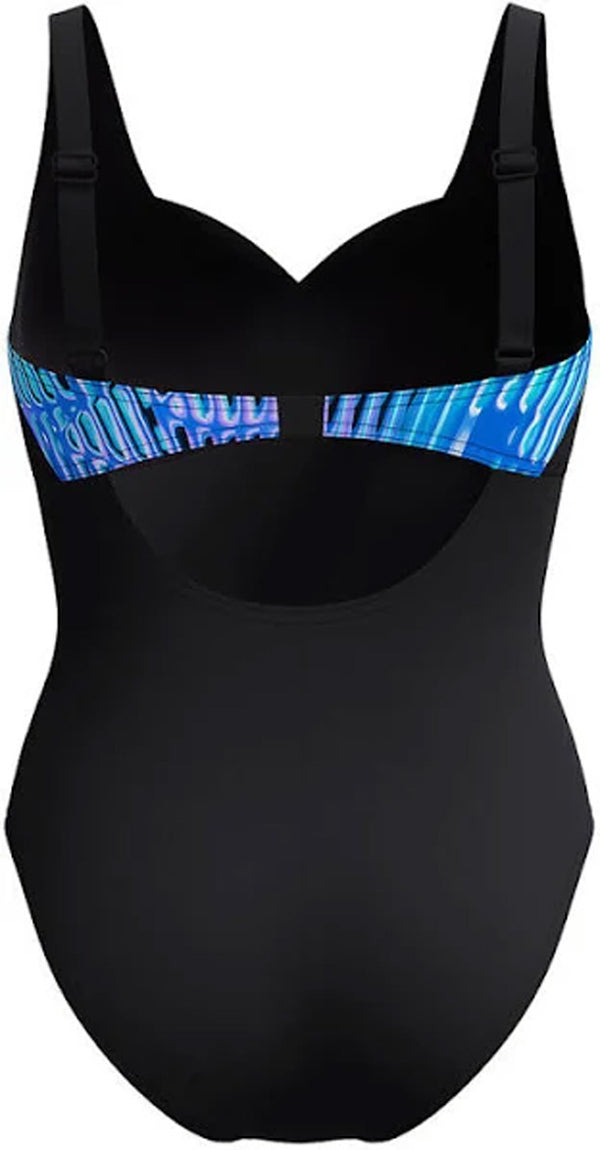 Speedo’s Women's Shaping Printed OpusGem Swimsuit Black/Green