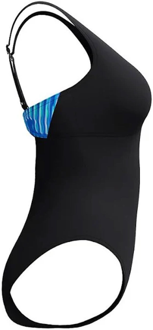 Speedo’s Women's Shaping Printed OpusGem Swimsuit Black/Green