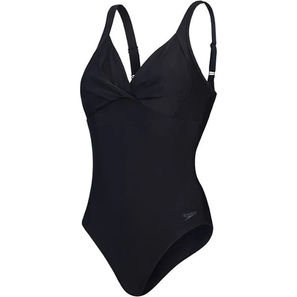 Speedo’s Women's Shaping Cross Knot Swimsuit – Black