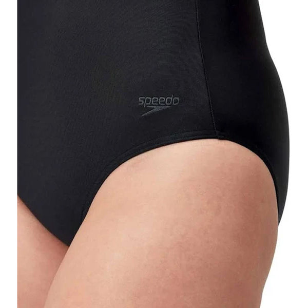 Speedo’s Women's Shaping Cross Knot Swimsuit – Black