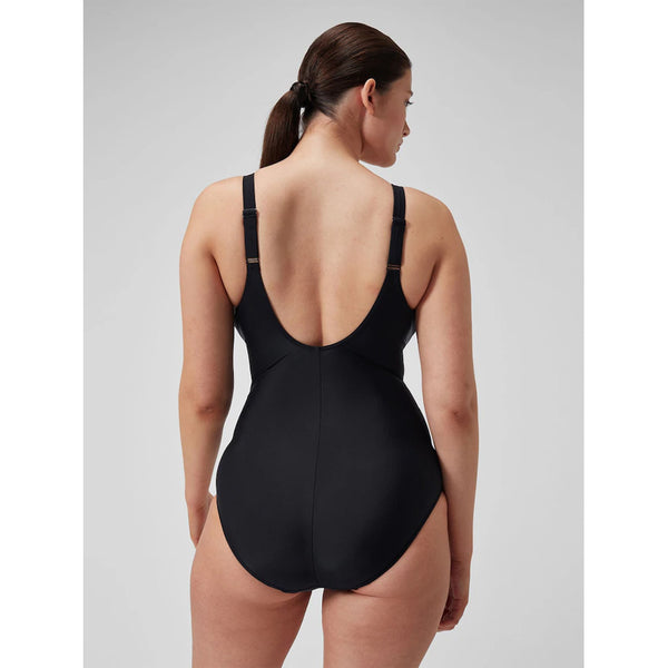 Speedo’s Women's Shaping Cross Knot Swimsuit – Black