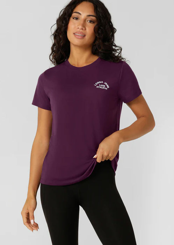 Lorna Jane Lotus T-Shirt – Dark Grape