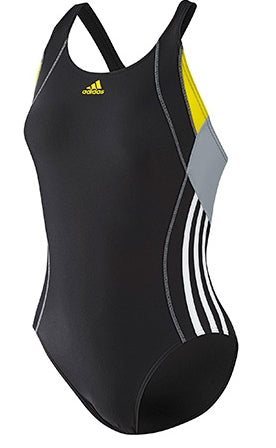 ADIDAS WOMEN 1 PIECE TOG BLACK/ YELLOW