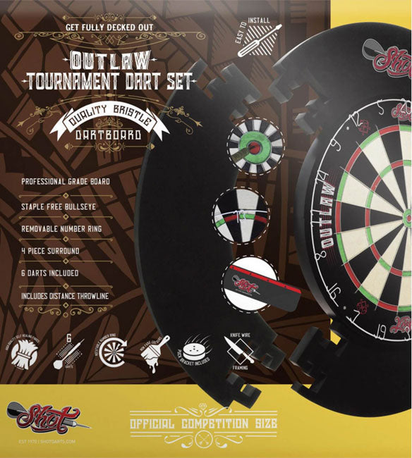 Shot ! Outlaw Tournament Dartboard Set