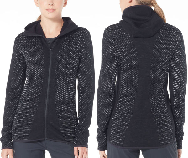 ICEBREAKER WOMENS ELEMENTAL LS ZIP HOOD