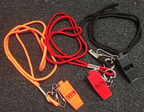 Pea-Less Plastic Whistle with Lanyard