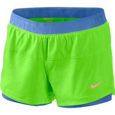 NIKE ICON WOVEN 2 IN 1 SHORT LIME/ BLUE