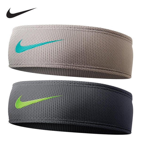 NIKE MESH HEADBAND ANTHRACITE/VOLT