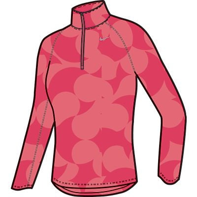 NIKE GIRLS ELEMENT JACQD 1/2 ZIP TOP