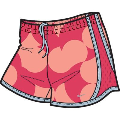 NIKE GIRLS GFX TEMP SHORT RED/ ORANGE