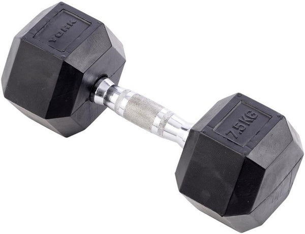 York Hexagonal Rubber Dumbbell 4 kg