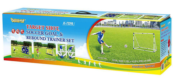 Outdoor Play Football Goal 3 in 1 Set